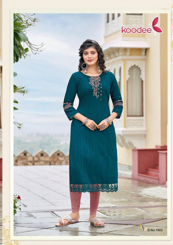 Koodee Juhi Vol 1 Chinon Designer Fancy Kurti Collection